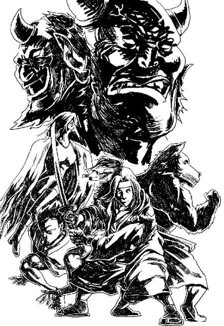 アメコミイラスト線画